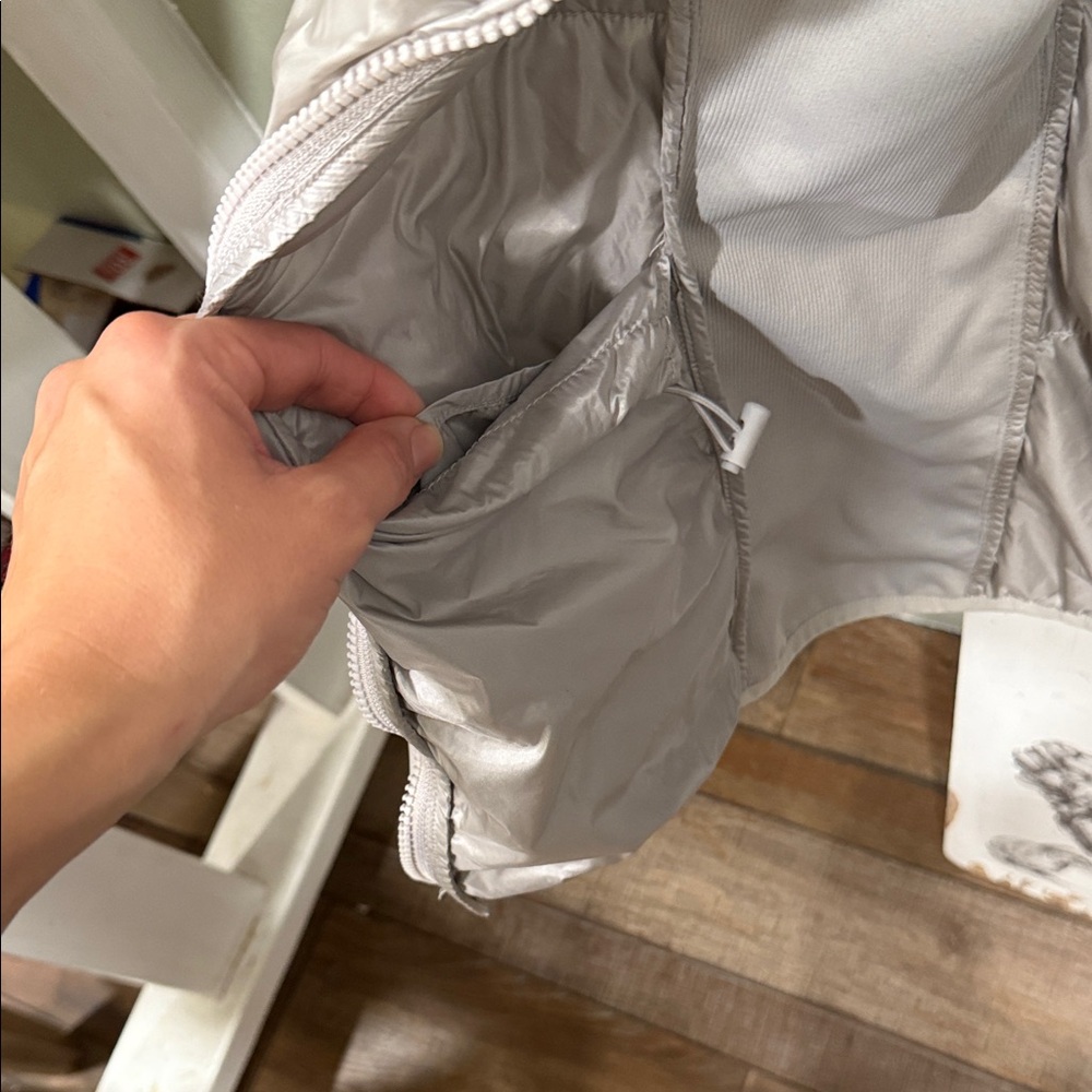 Fabletics Metallic Silver Puffer Jacket - image 8